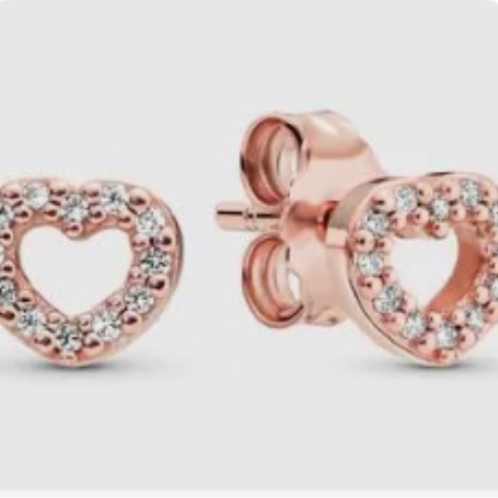 Pandora Rose Gold open heart earrings
